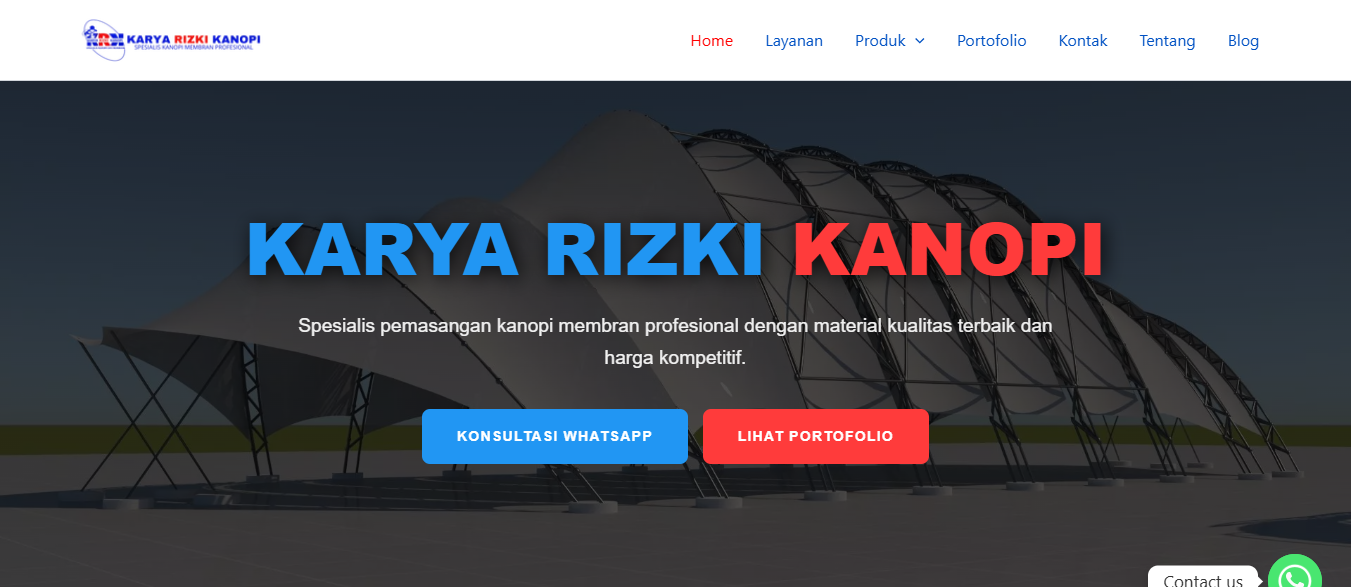 Website Karya Rizki Kanopi