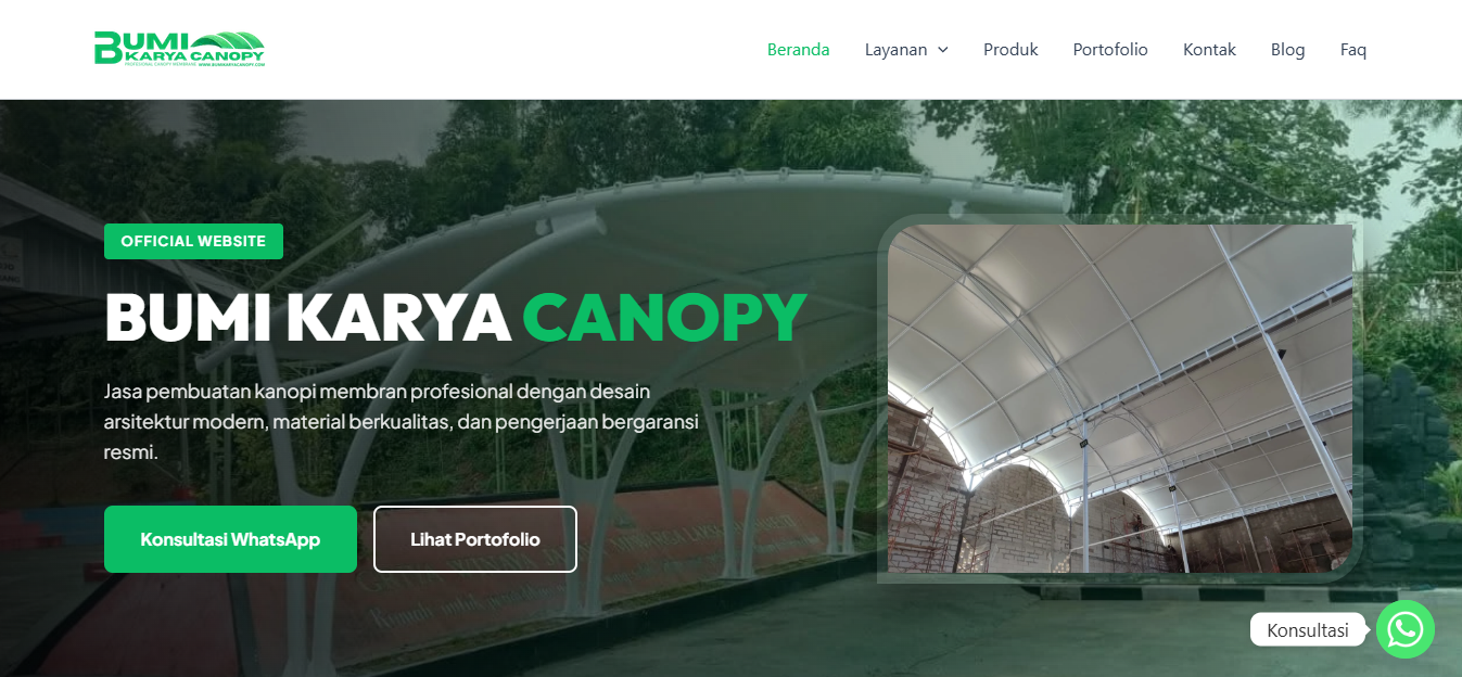 Website Bumi Karya Canopy