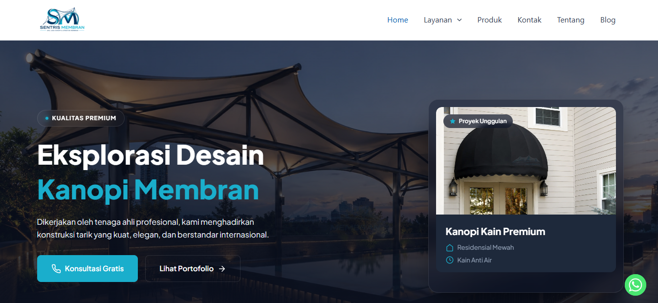 Website Sentris Membran