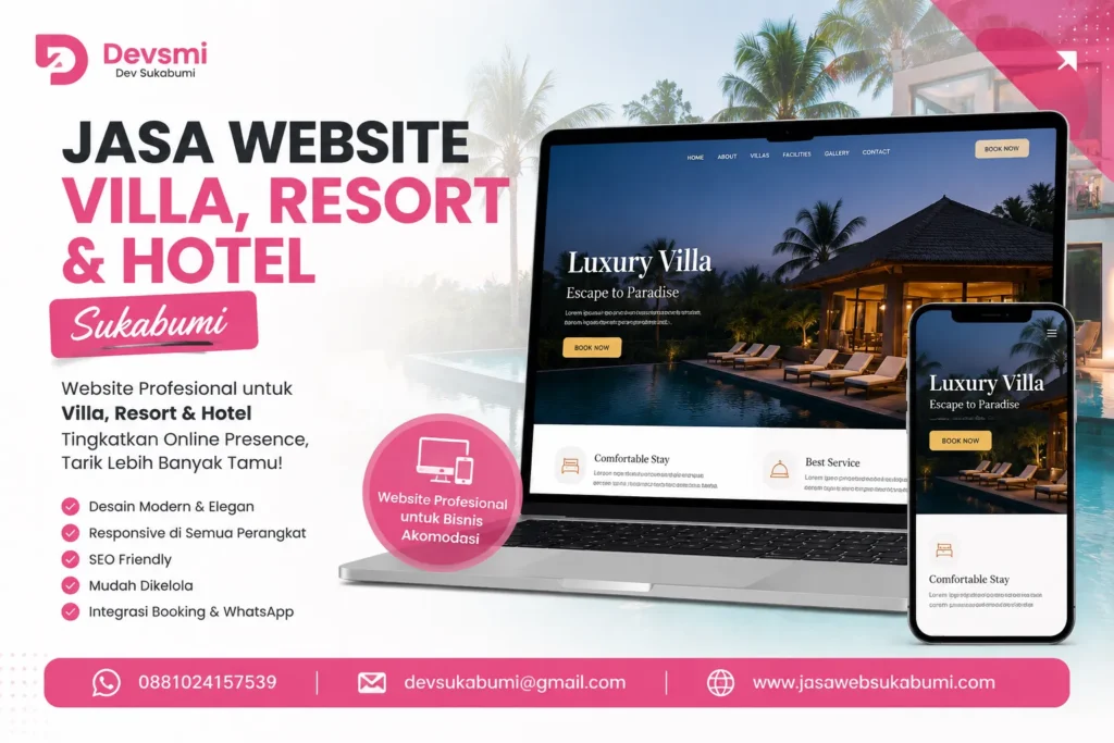 Jasa Website Villa, Resort & Hotel Sukabumi
