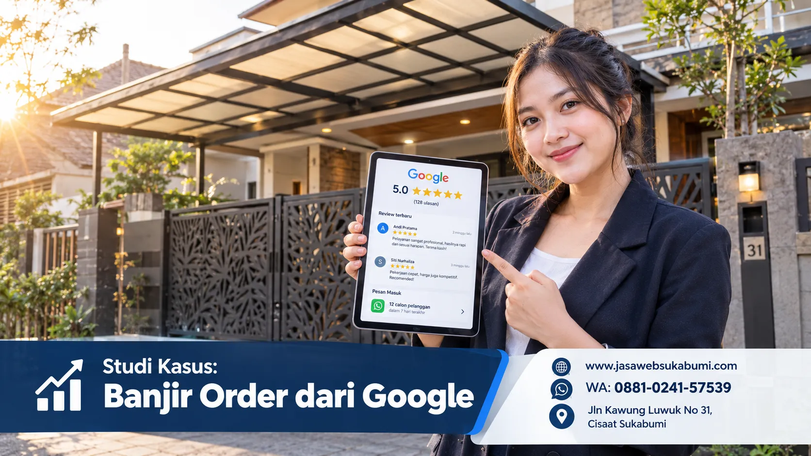 Cara Bengkel Las & Kanopi di Sukabumi Banjir Order Google